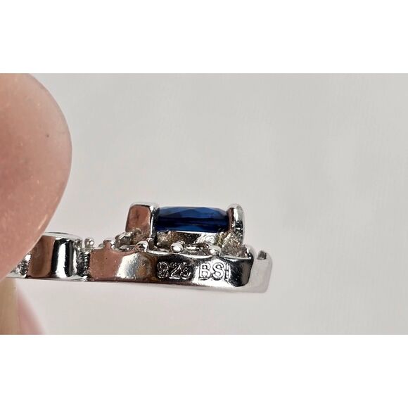 Sparkling Blue and Clear Stone Teardrop Earrings & Pendant Set - Picture 3 of 4